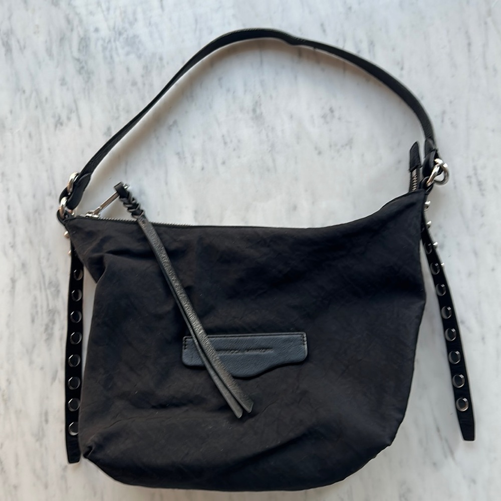 Bowie Nylon and Leather Shoulder Bag